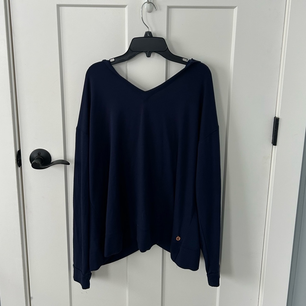LIV Navy V-Neck Top